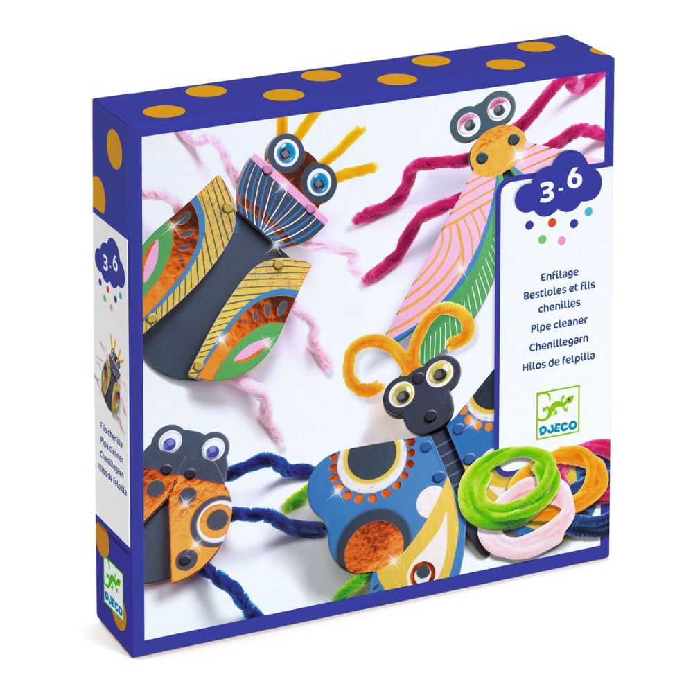DJECO Yarn Bugs - Creative DIY Craft Kit for Kids - Fun & Educational Handmade Toy for Children's Art Projects & Party Favors