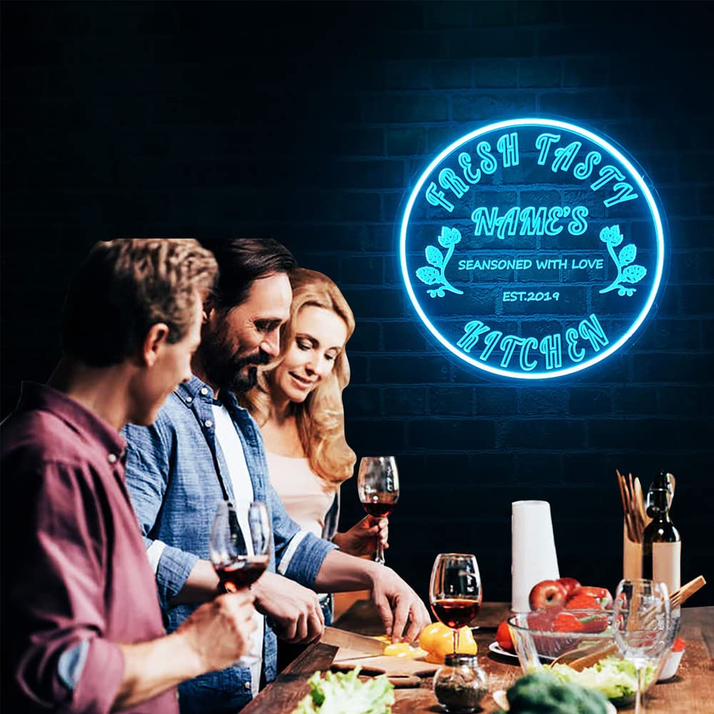 Custom Acrylic Kitchen Neon Light Sign - Personalized Name Wall Decor Art - 16