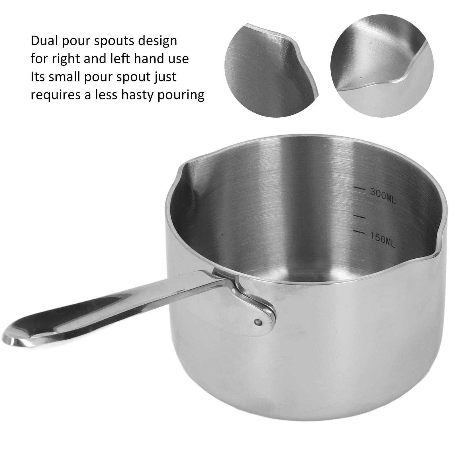 Stainless Steel Small Milk Pan - Mini Sauce Pot for Melting Butter, Chocolate, Cheese & Sugar | Perfect for Coffee, Tea, Soup, Pasta & Milk Warming | Durable Kitchen Cookware for Home & Restaurant Use
