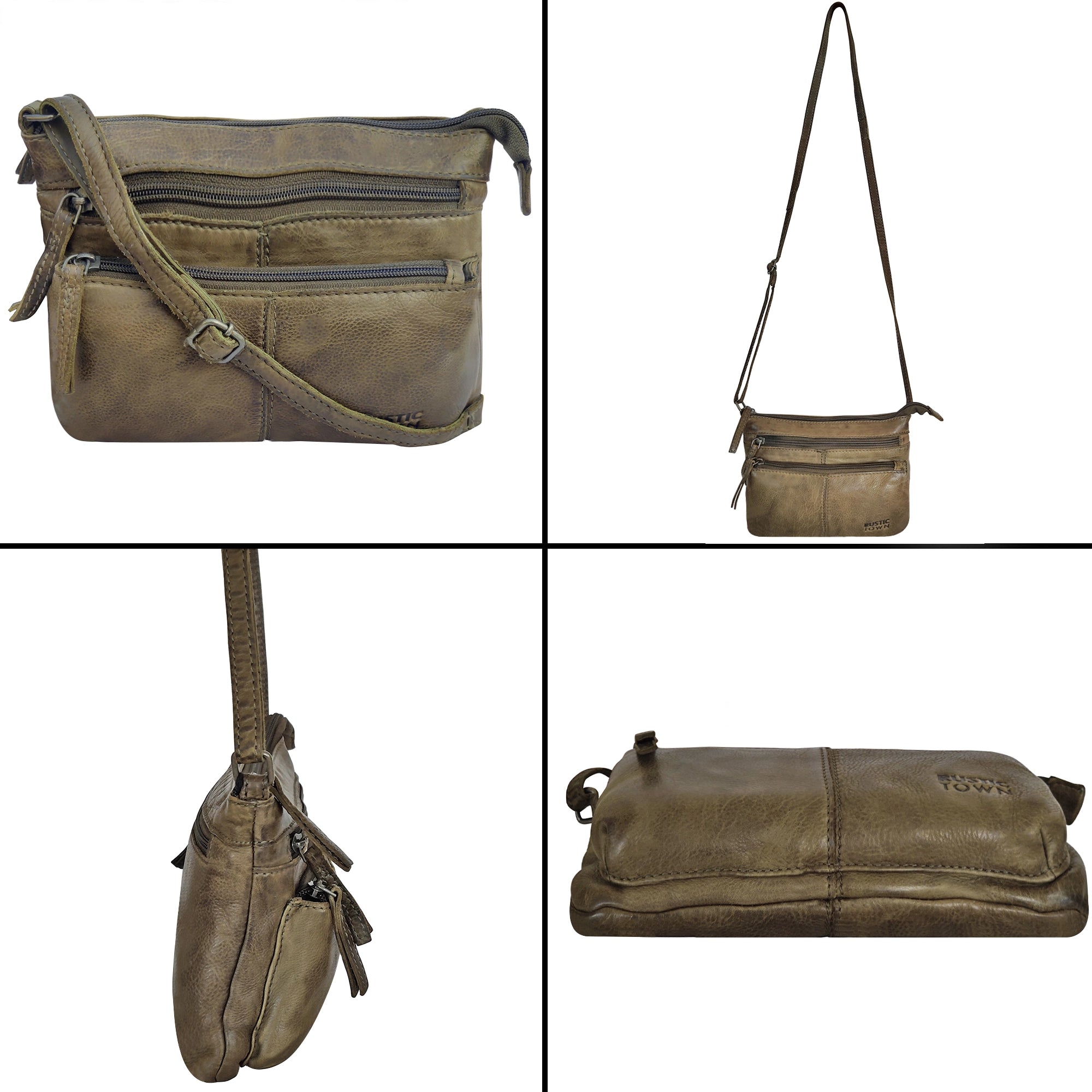 Genuine Leather Crossbody Bag for Women - Olive Green, Stylish & Durable Shoulder Purse - Perfect for Work, Travel & Everyday Use