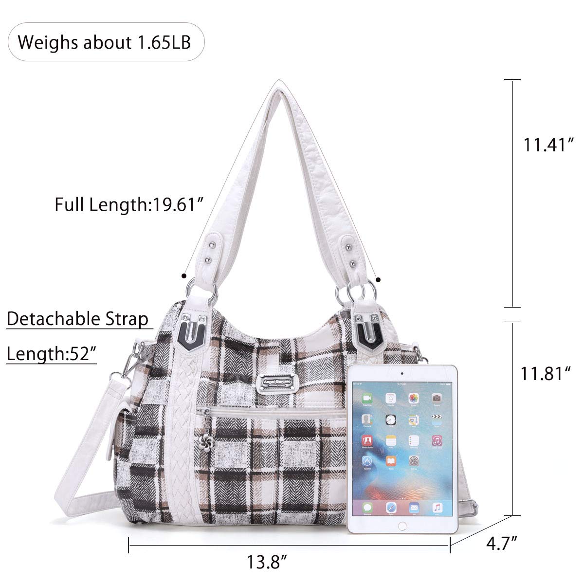 Angel Barcelo Women's Roomy Hobo Handbag - Fashion Leather Shoulder Purse & Satchel Tote Bag for Work, Travel & Everyday Use