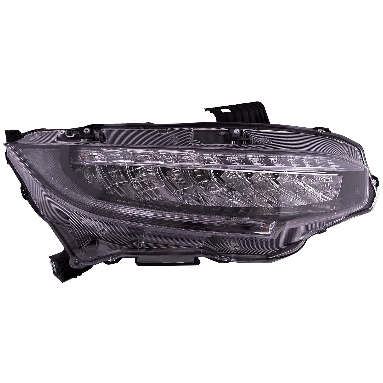 HEADLIGHTSDEPOT LED Headlight Compatible With Honda Civic 2016-2021 - Right Passenger Side LED DRL Headlamp Replacement - Upgrade for Better Visibility & Style (Perfect for Night Driving & Car Customization)