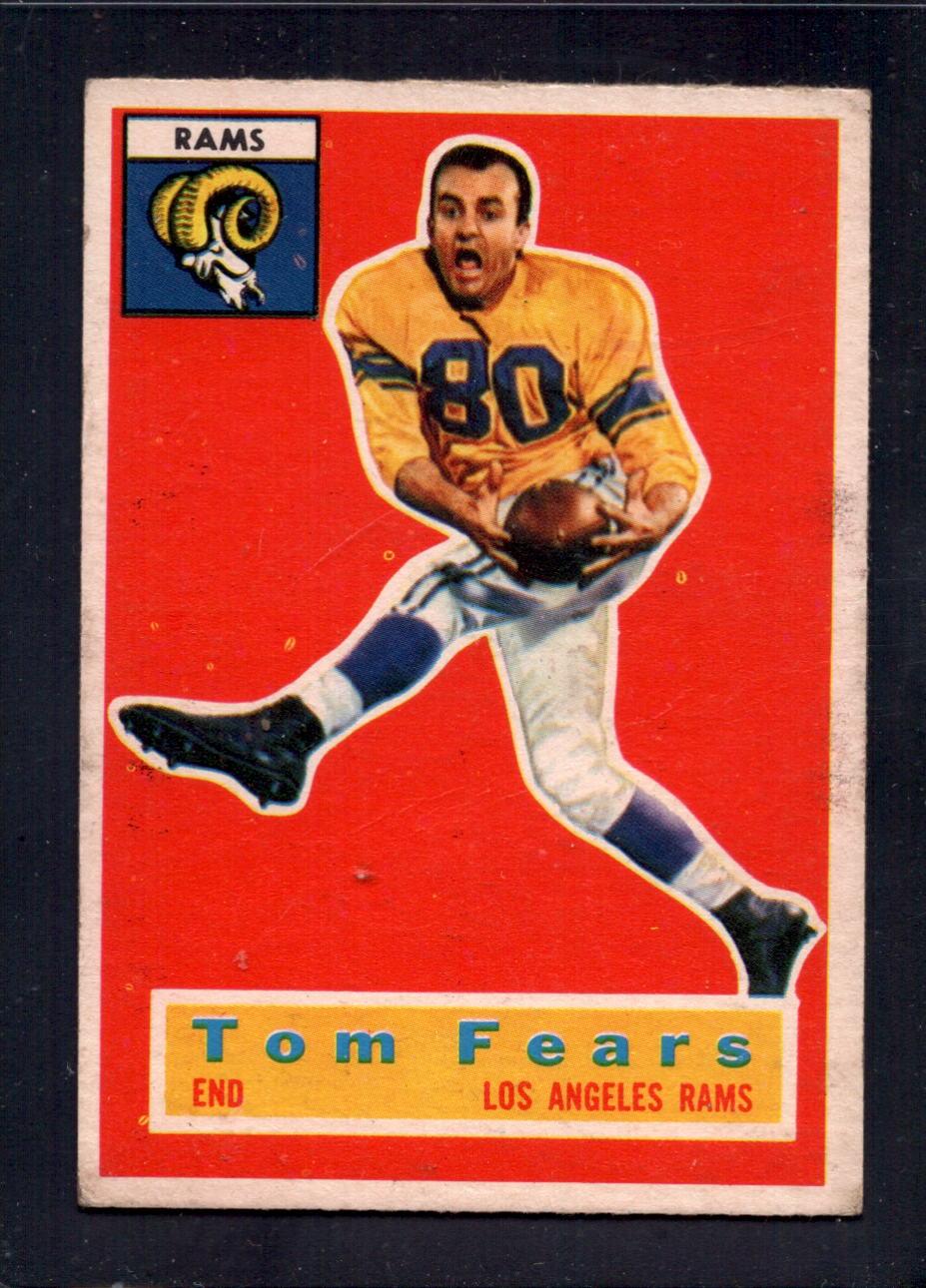 1956 Topps #42 Tom Fears Rams Football Card - Vintage NFL Collectible for Sports Memorabilia Enthusiasts - Perfect for Display, Trading, and Investment Collections