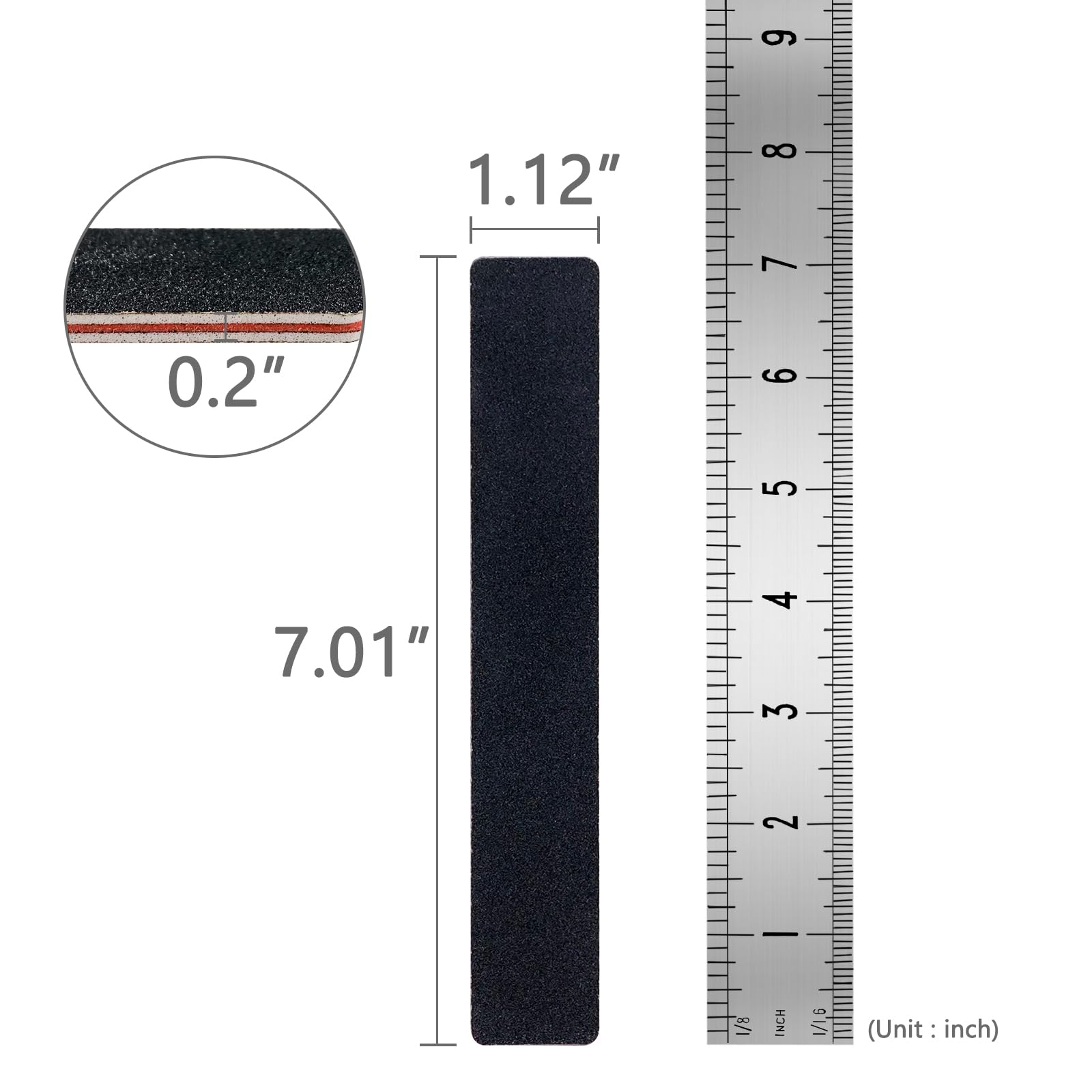 20 Pack Professional Nail Files - 100/180 Grit Black Emery Boards for Acrylic & Natural Nails - Reusable Manicure Tools for Buffing, Shaping & Smoothing - Perfect for Home, Salon & Travel Nail Care