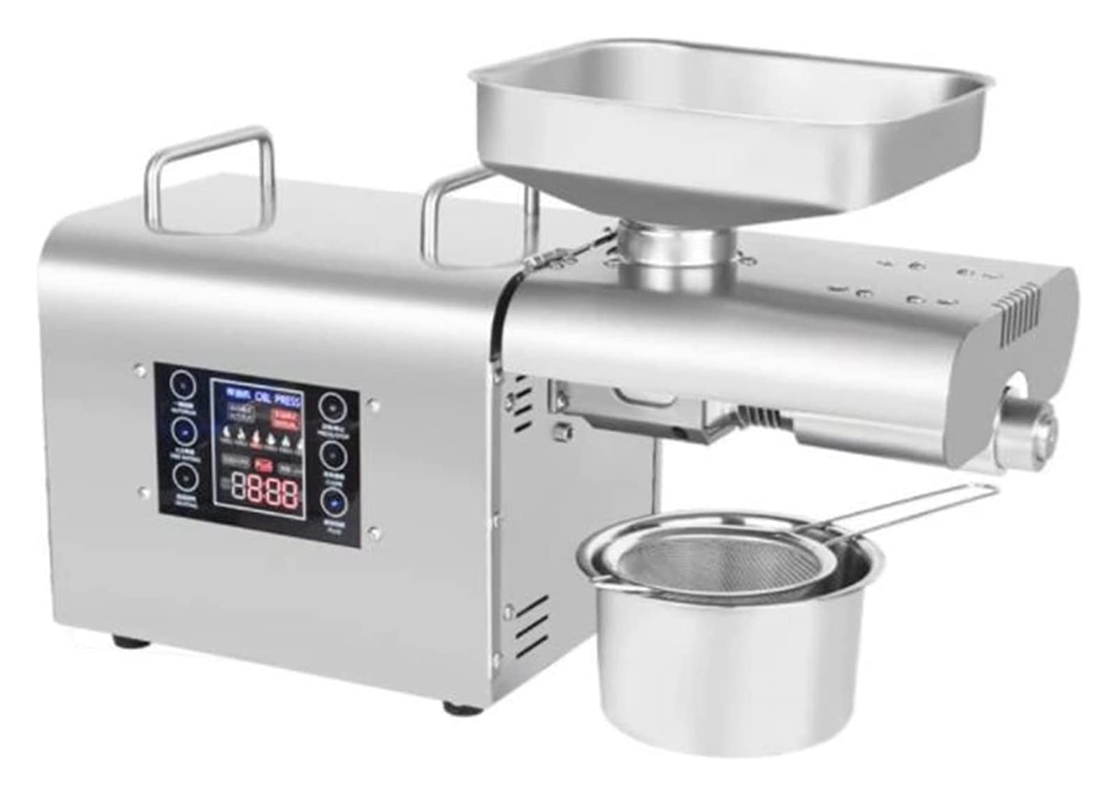 Automatic Oil Press Machine - Stainless Steel Hot & Cold Oil Expeller with LED Touch Screen & Digital Temperature Control for Peanuts, Nuts, Seeds | Perfect for Home Use, Commercial Kitchens & Organic Oil Production