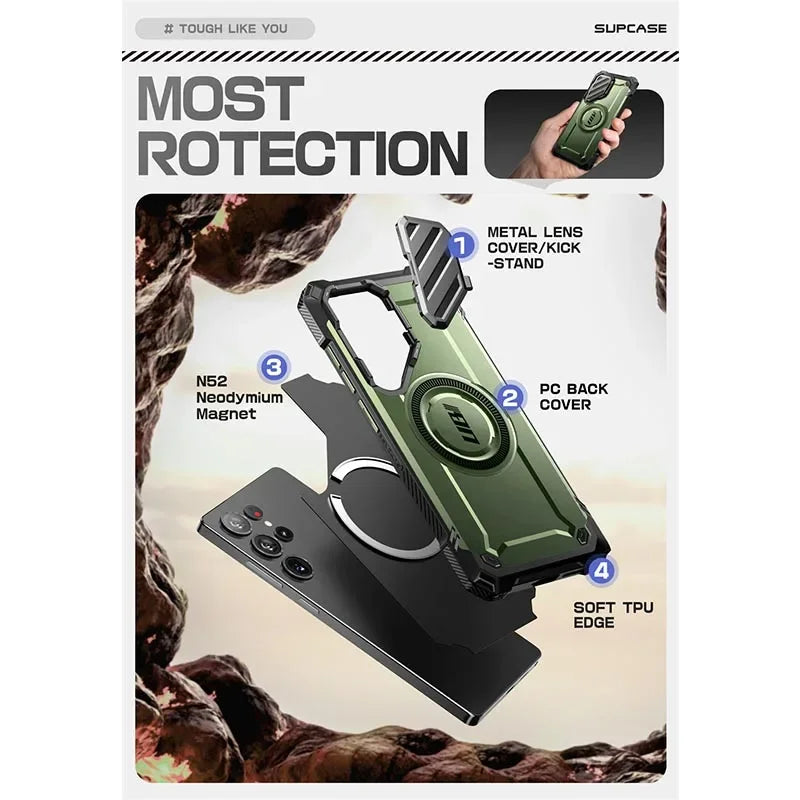 Samsung Galaxy S25 Ultra SUPCASE UB Mag XT Heavy Duty Rugged Case with Kickstand - Shockproof Protection for Outdoor, Work & Daily Use