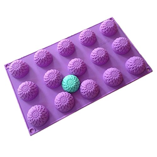 15-Cavity Sunflower Silicone Mold for Chocolate, Soap, Resin & Clay Crafts - DIY Baking, Candle Making & Handmade Soap Molds - Perfect for Home Decor, Wedding Favors & Gift Making
