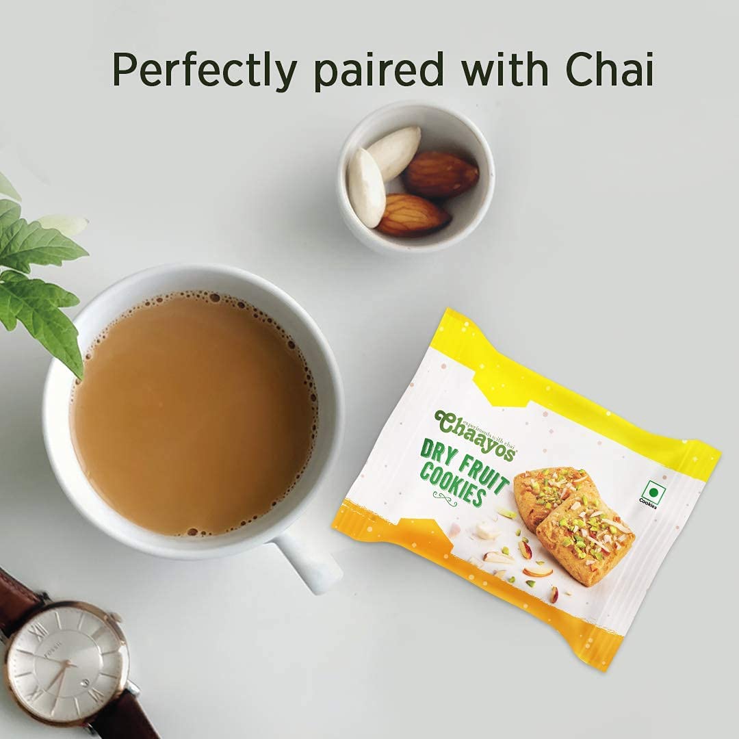 Premium Dry Fruit Cookies - Cashew Almond Pistachio Filled - 450g (18 Packs) | Healthy Snacks for Tea Time, Office, Gifting & Family Sharing | BBRATS Chaayos Chai Time Snacks | Gift Hamper & Pack