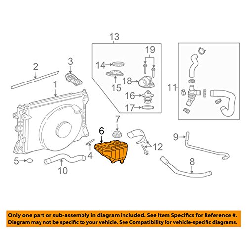 2005-2010 Ford Mustang Coolant Overflow Tank Replacement - OEM Fit Coolant Recovery Reservoir & Expansion Tank Cap - Perfect for Engine Cooling System Maintenance & Performance Upgrades