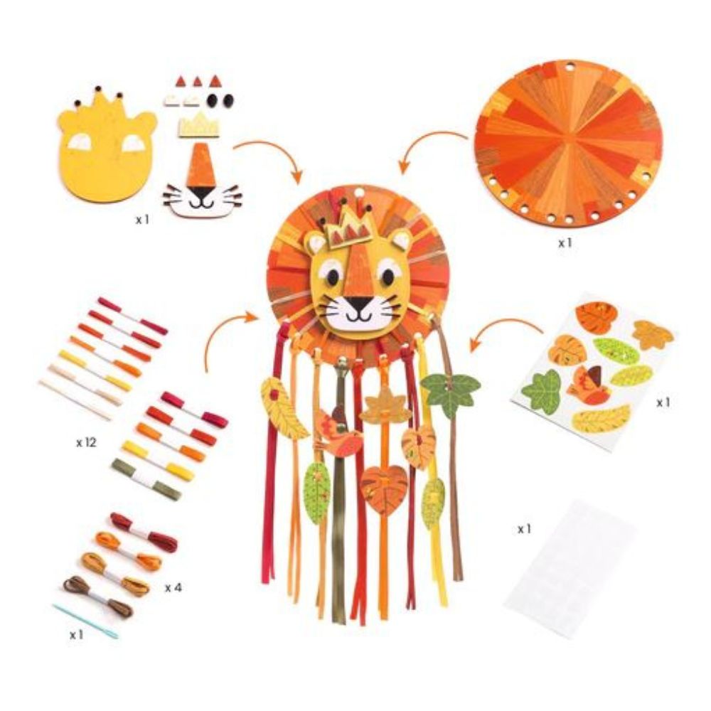 DIY Lion Dreamcatcher Craft Kit for Kids Ages 4+ | Creative Animal-Themed Arts & Crafts Project | Perfect for Bedroom Decor, Birthday Gifts & Preschool Activities