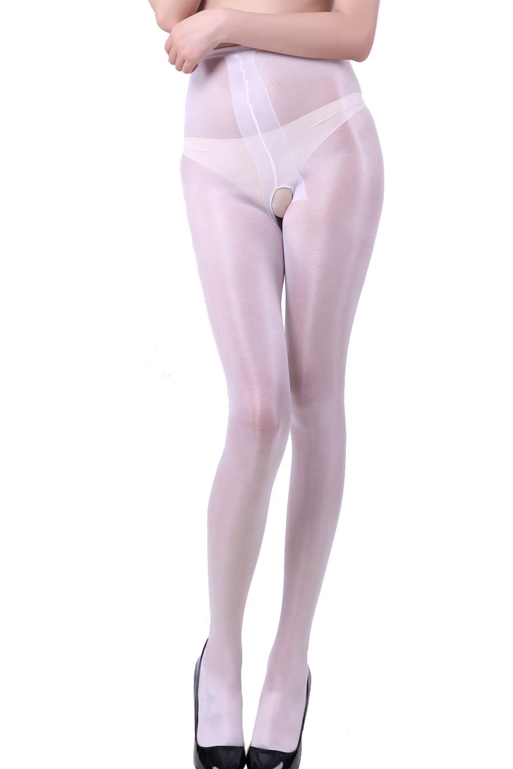 PERAMBRY Women's Sexy Lace Garter Belt Suspender Tights - 15 Denier Shiny Sheer Pantyhose Mock Stockings for Date Night & Special Occasions