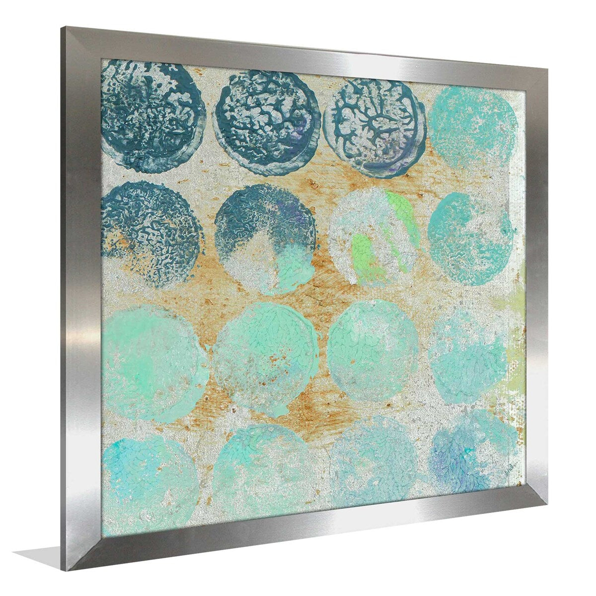 Aqua Circles II Square Acrylic Wall Art - Modern Abstract Print for Living Room, Bedroom & Office Decor