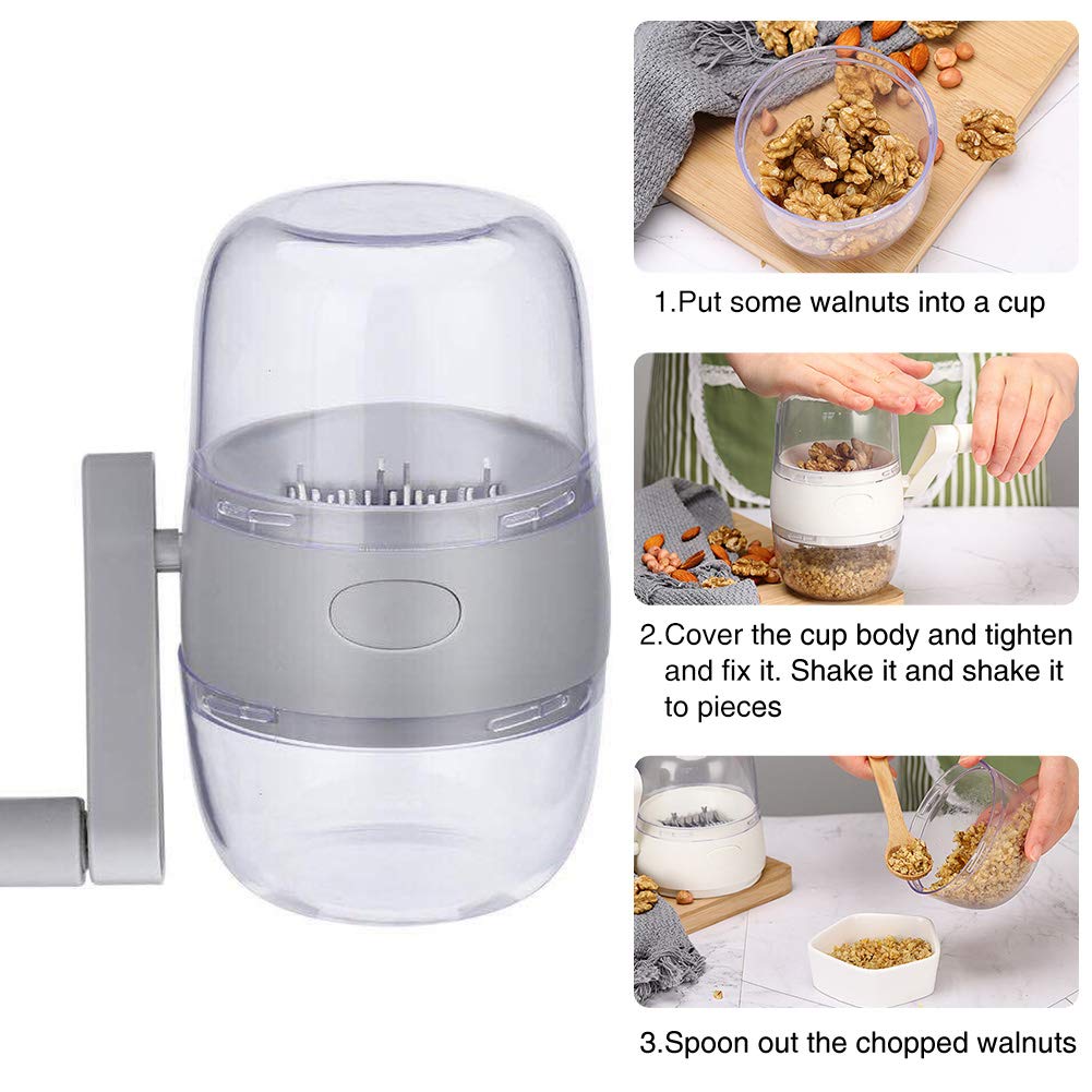 Premium Hand Crank Food Chopper & Nut Grinder - Multi-Function Kitchen Tool for Walnuts, Pecans, Almonds & All Nuts - Perfect for Making Toppings, Salads & Baking Ingredients (Ideal for Home Chefs & Meal Prep)