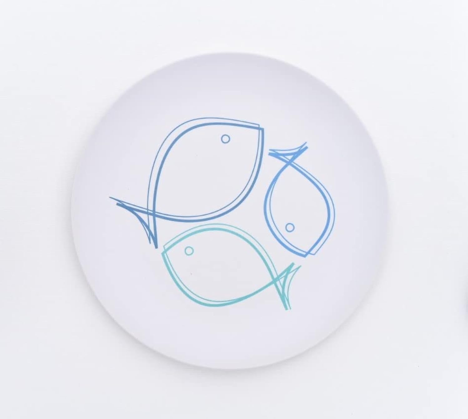 Eco-Friendly Bamboo Dinner Plate Set with Fish Design - 6 Pack 10 Inch Plates for Indoor & Outdoor Use - Perfect for Picnics, Parties, and Everyday Dining