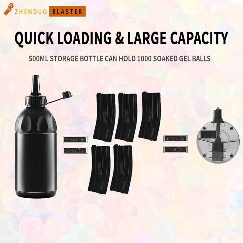 Premium 7-8mm Gel Ball Bottle - 40,000pcs Water Beads for Gel Blaster, Splatter Ball & Outdoor Games - Perfect for Backyard Battles, Team Building & Stress Relief Activities