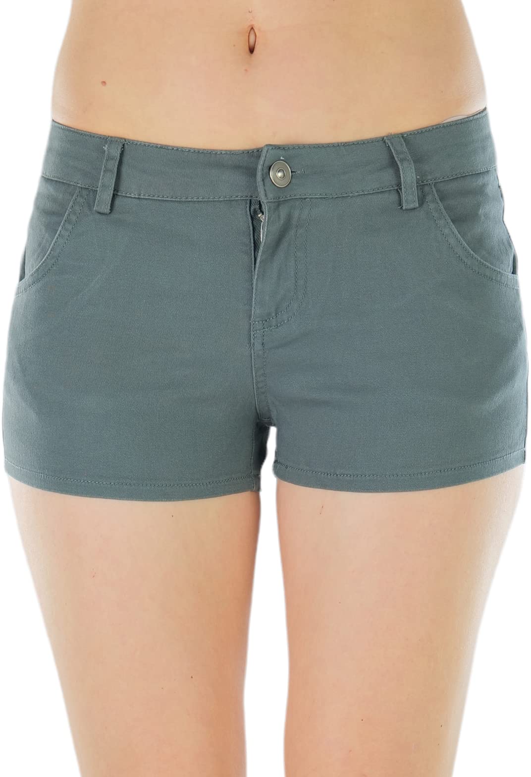 ToBeInStyle Women's Stretch Twill Shorts - Comfortable Stretch Denim with Pockets - Perfect for Summer, Casual Wear, and Outdoor Activities
