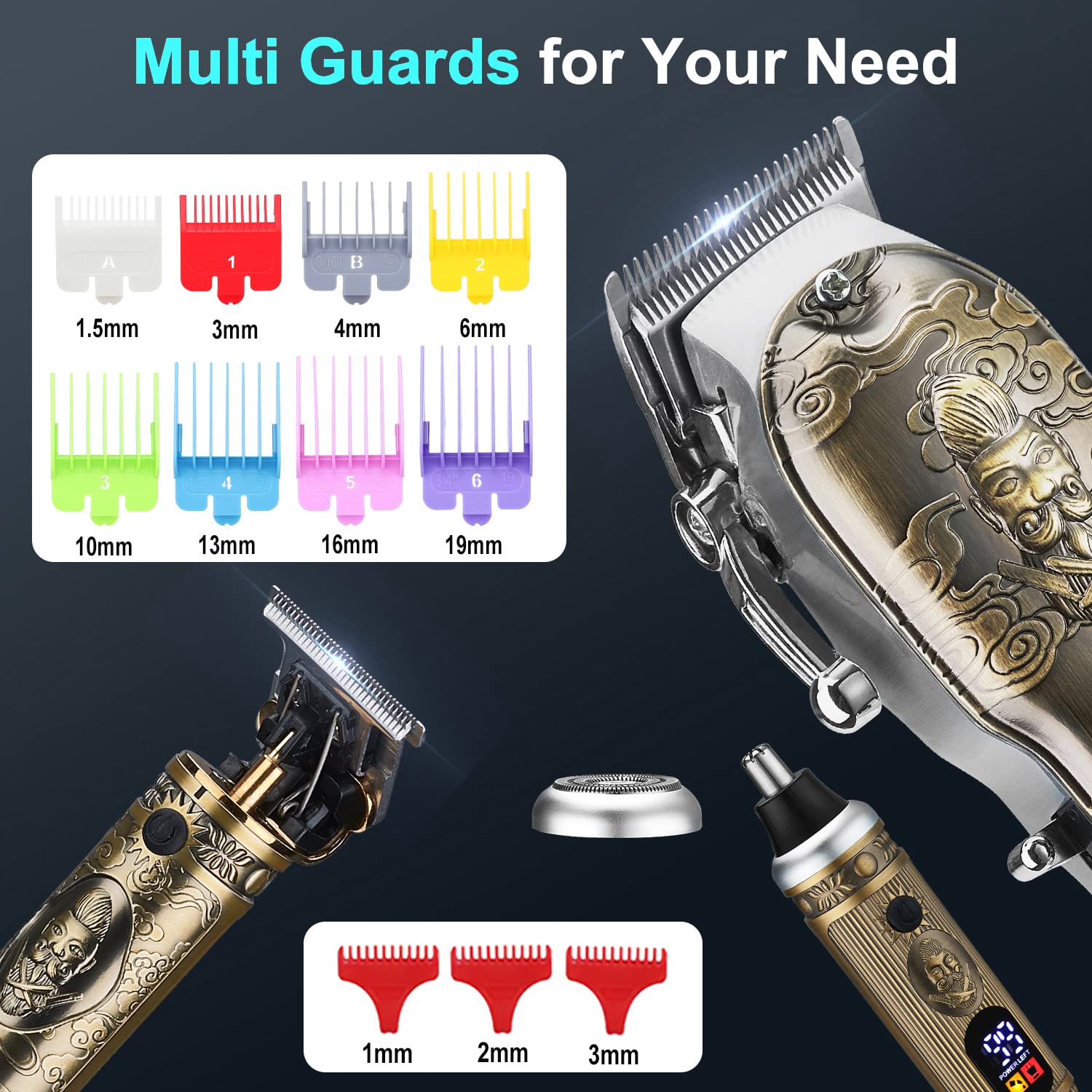 Professional Cordless Hair Clippers for Men - Electric Shaver & Beard Trimmer Kit, Barber-Grade Haircut Clippers with Precision Blades - Perfect for Home Haircuts, Beard Grooming & Professional Barber Use