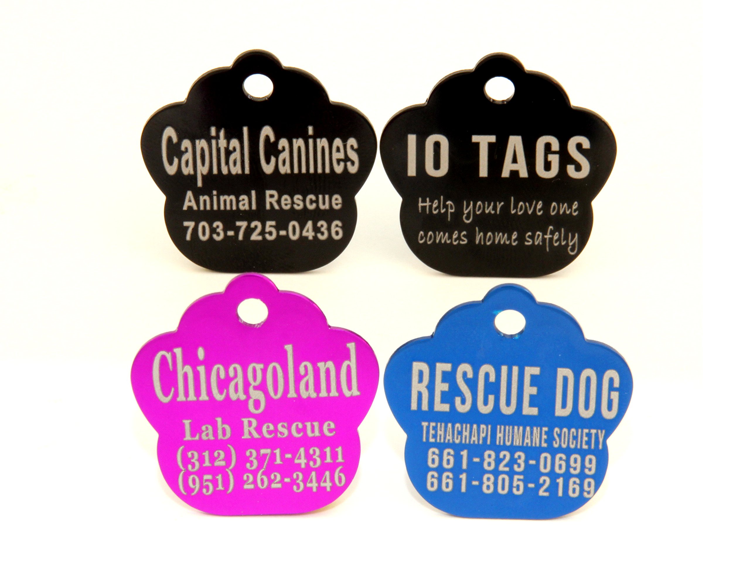 Custom Laser Engraved Pet ID Tags Bulk (100 Pack) - Durable & Waterproof for Dogs & Cats - Ideal for Shelters, Rescues, Nonprofits & Special Events - Perfect for Lost Pet Recovery & Daily Pet Safety