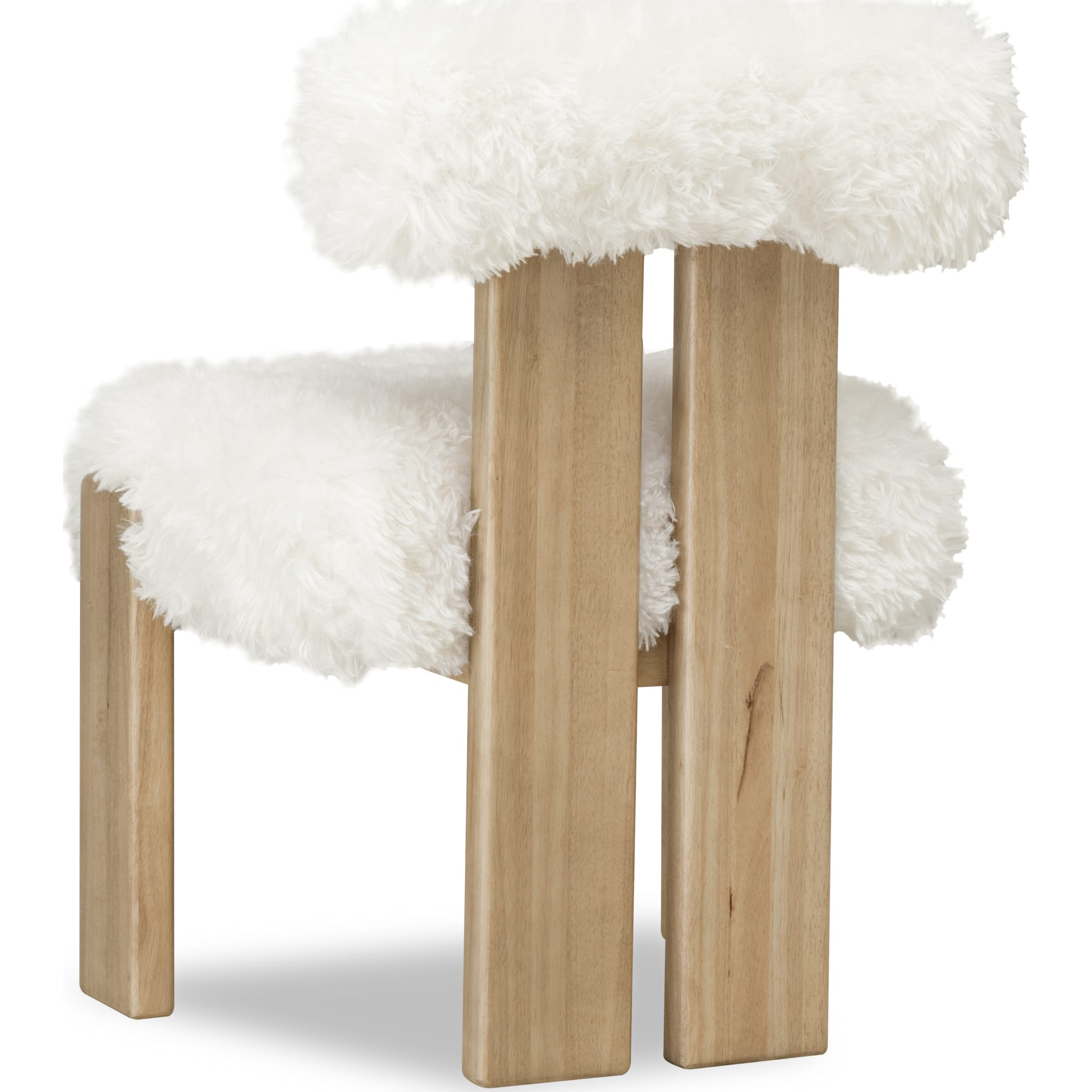 Luxury Nia Dining Accent Chair - Genuine Sheepskin Upholstery with Lioness Print - Modern Comfort for Dining Room, Living Room & Home Office