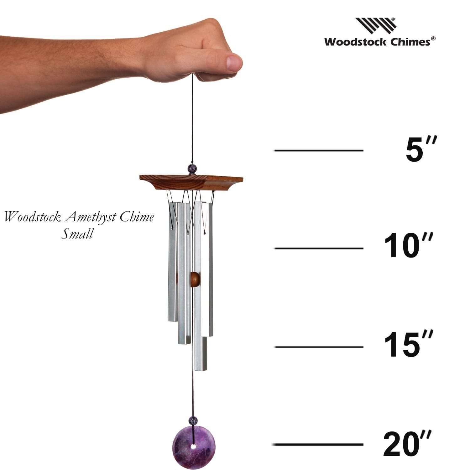 Natural Amethyst Crystal Wind Chime - Handcrafted Healing Stone Decor for Home, Garden & Meditation | Perfect for Outdoor Relaxation & Feng Shui