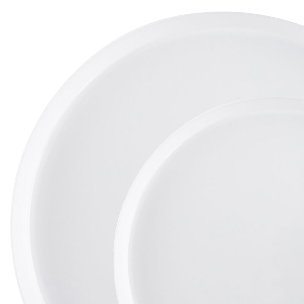 Eco-Friendly White Round Plastic Plates - 10 Pack, Durable & Lightweight Disposable Dinner Plates for Parties, Picnics, BBQs & Everyday Use