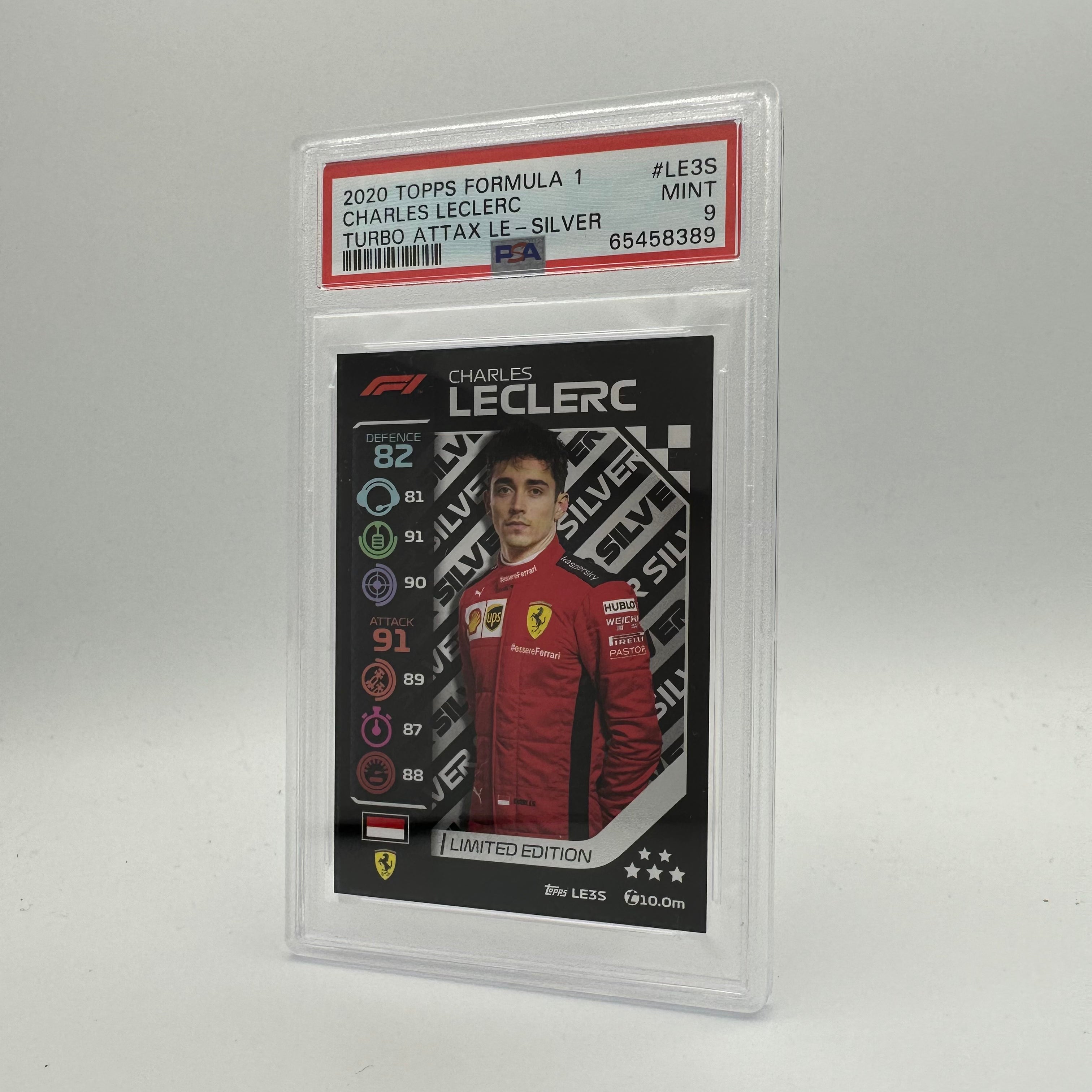 PSA 9 Graded Charles Leclerc #LE3S Limited Edition Silver F1 Racing Card - Perfect for Collectors, Investors & Formula 1 Fans Display