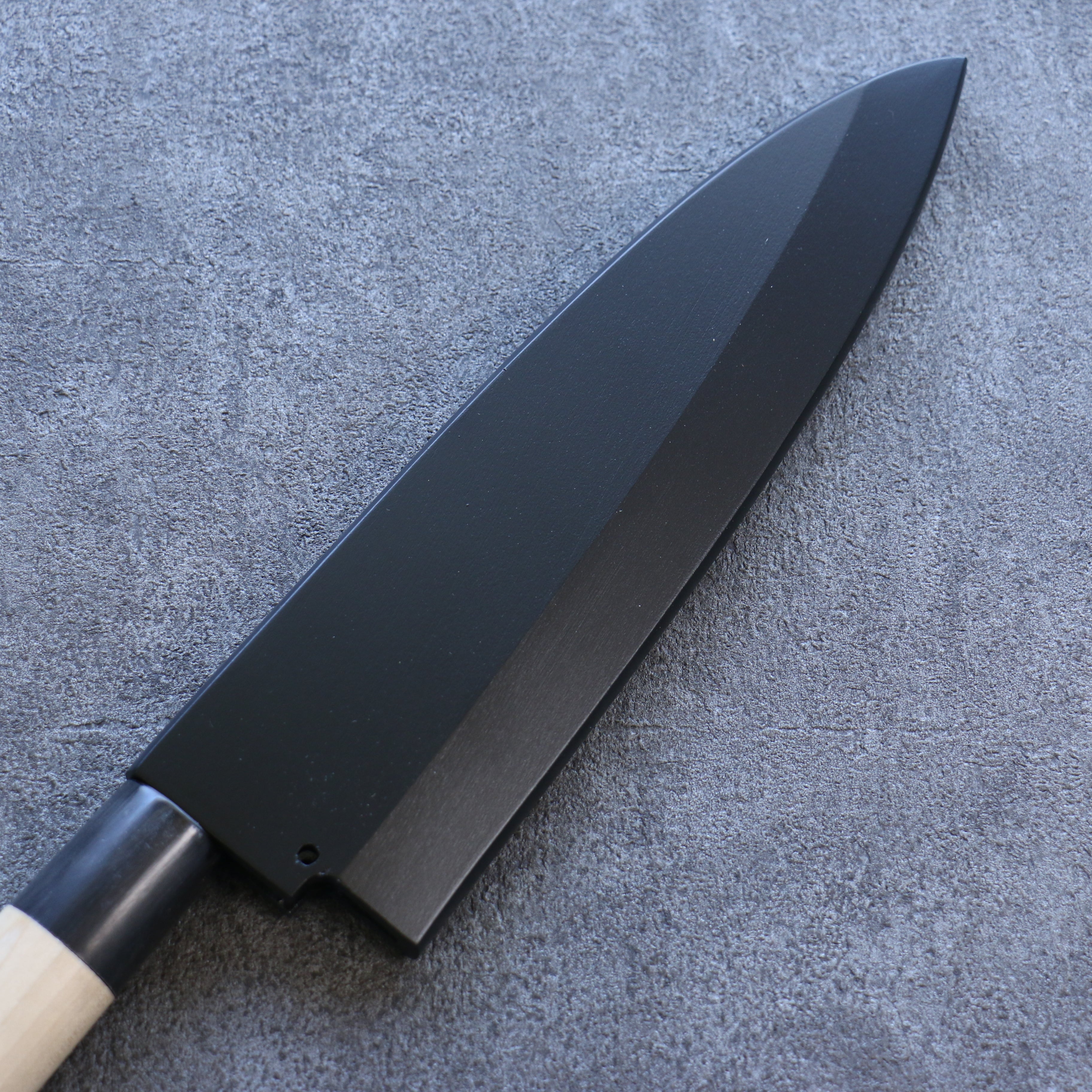 Premium Black Magnolia Sheath for 210mm Deba Knife - Handcrafted Plywood Pin by Kaneko - Perfect for Japanese Kitchen, Sushi Chefs & Professional Cooking