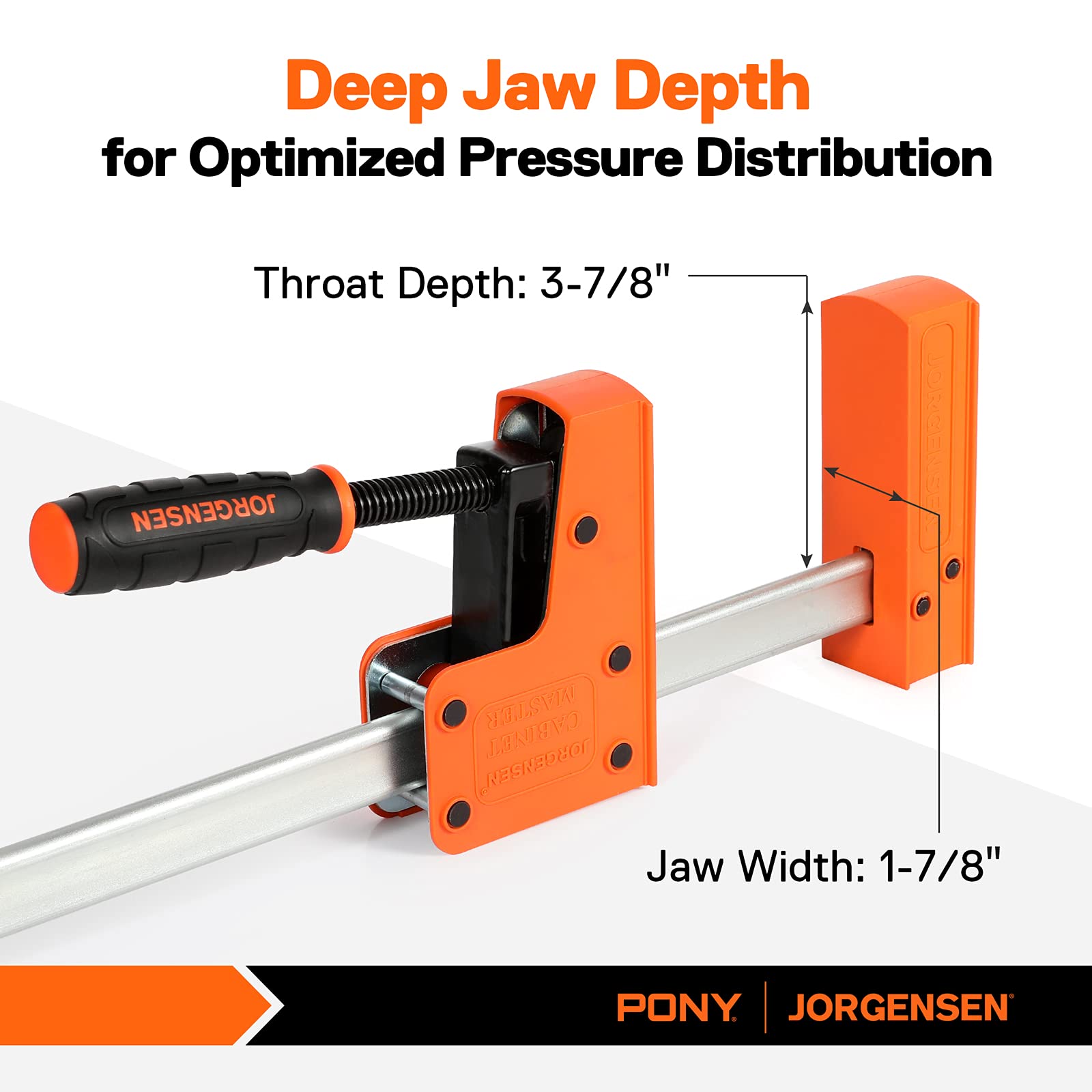 JORGENSEN 24-inch Bar Clamps Set of 2 - 90° Cabinet Master Parallel Jaw Clamps for Woodworking, Cabinet Making & DIY Projects - Heavy Duty Clamping Tools for Professional & Home Use