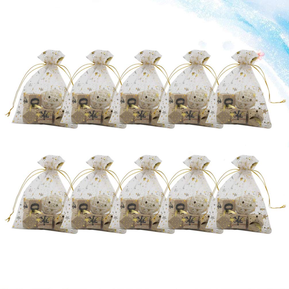 50pcs Muslin Gift Bags - Mesh Favor Bags, Organza Jewelry Bags for Weddings, Parties & Baby Showers - Tulle Gauze Gift Pouches for Candy, Jewelry & Small Gifts - Clear Purse Organizer & Mini Wallet Bag