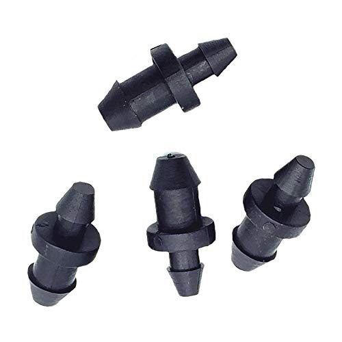 3mm & 4mm Hose End Plug Connector Adapter - 50 Pcs Black Plastic Garden Irrigation Pipe Fittings for Water Seal Closure - Perfect for Drip Irrigation Systems, Sprinkler Connections & DIY Watering Projects