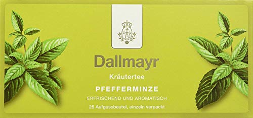 Premium Herbal Peppermint Tea - 25 Individually Wrapped Tea Bags | Dallmayr Authentic German Blend | Relaxing & Digestive Aid | Perfect for Stress Relief & After-Meal Enjoyment