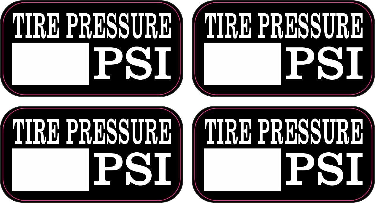 Blank Tire Pressure Vinyl Stickers - 4 Pack (2