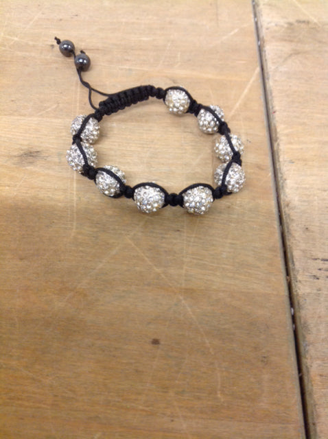 Elegant Black Rope Rhinestone Bracelet for Women - Stylish Crystal Jewelry Gift for Party, Wedding & Everyday Wear