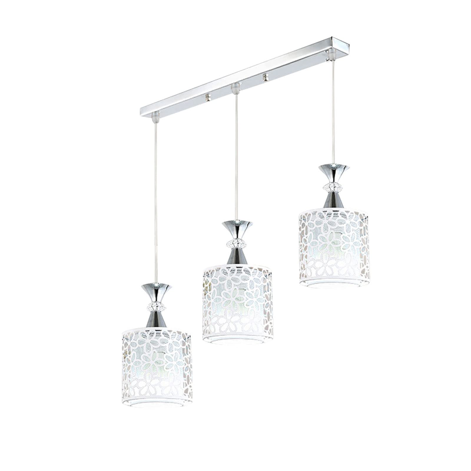 3-Light Modern Floral Ceiling Lamp, LED Pendant Chandelier for Kitchen Island & Dining Room - E27 Base Rectangle Fixture - Perfect for Modern Homes, Restaurants & Cafe Lighting