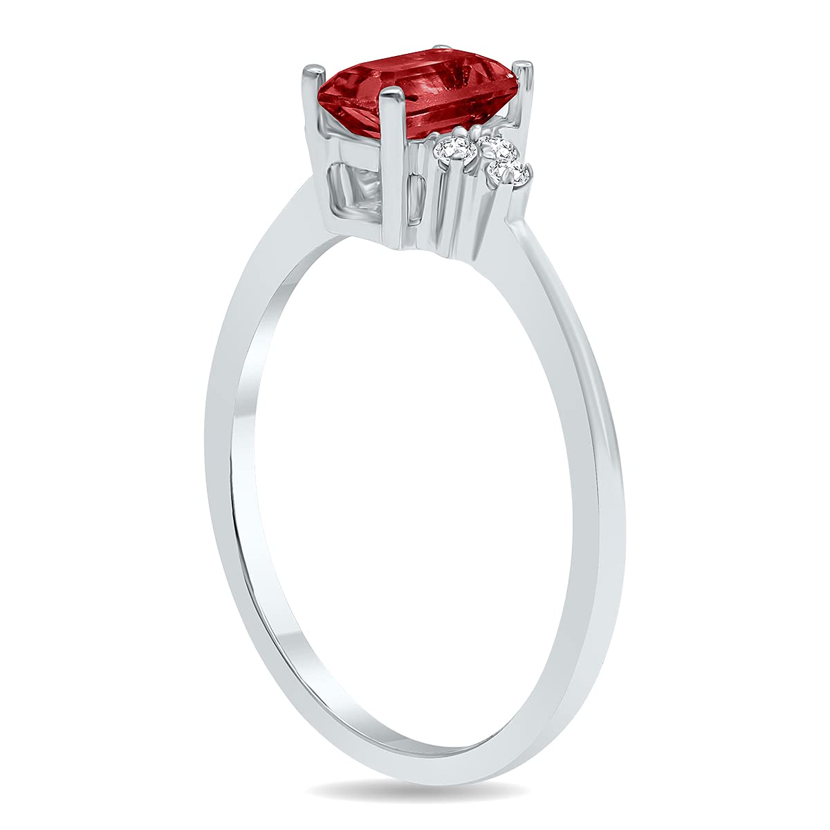 10K White Gold Gemstone & Diamond Ring - Emerald, Sapphire, Blue Topaz, Amethyst | Elegant Jewelry for Women, Perfect Gift for Anniversary, Engagement & Special Occasions