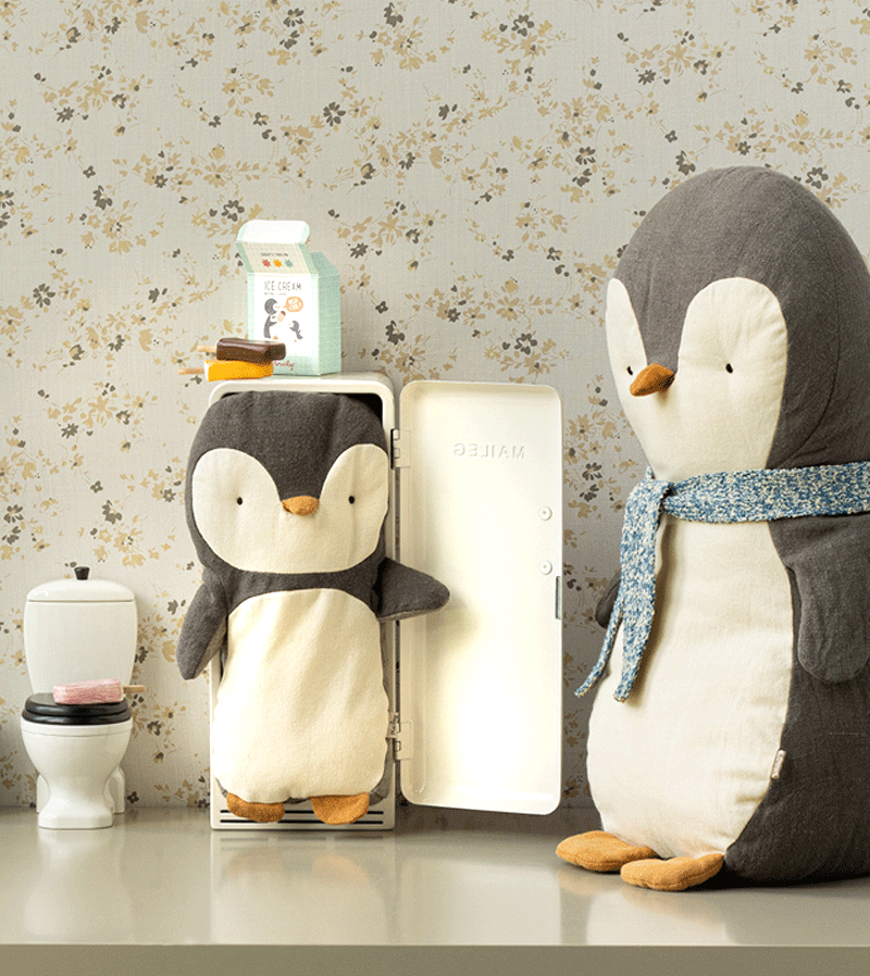 Maileg Medium Penguin Plush Toy - Soft & Cuddly Stuffed Animal for Kids, Perfect for Nursery Decor, Birthday Gifts & Playtime Comfort