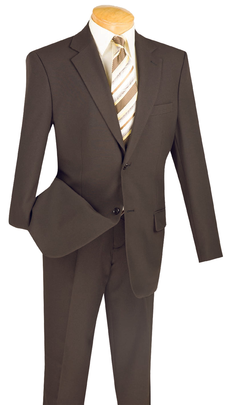 Brown Slim Fit Men's 2 Piece Business Suit with 2 Button Jacket | Formal Office Wear & Wedding Attire
