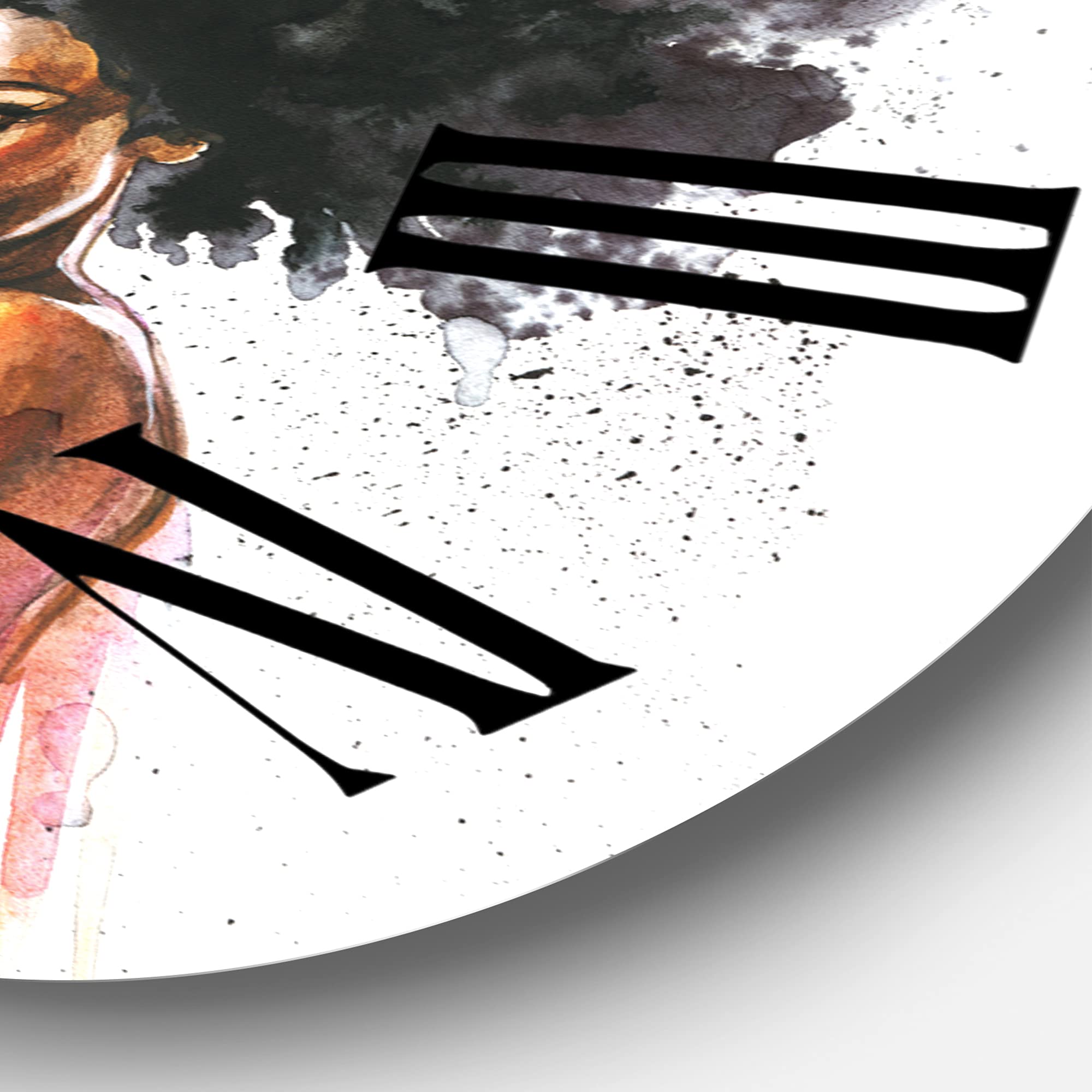 Stylish Afro American Fashion Portraits Wall Clock - Large Decorative Wall Clock for Bedroom, Living Room & Office | Perfect Home Decor Gift for Women & Men