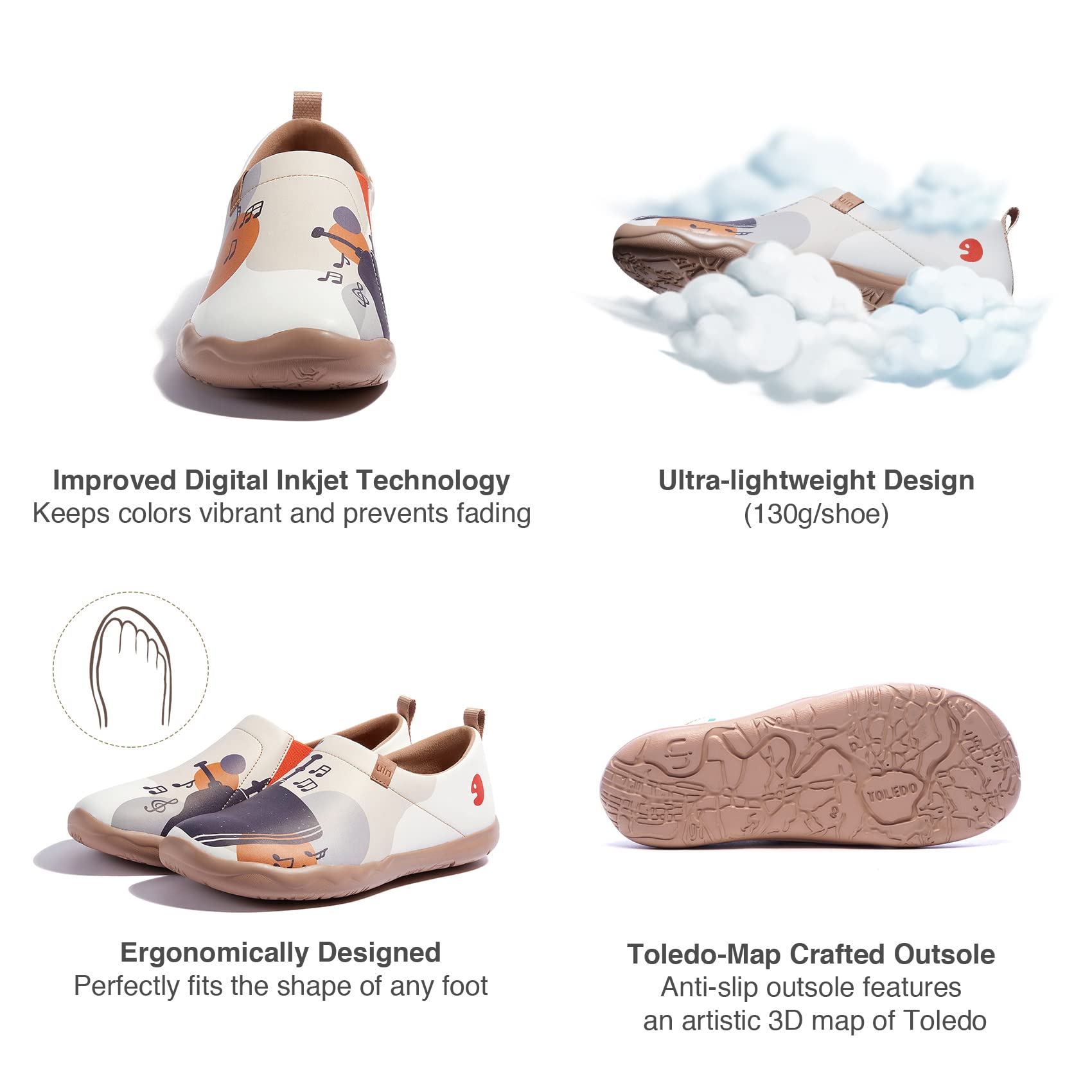 UIN Men's Slip-On Walking Shoes - Lightweight Travel Loafers with Microfiber Comfort | Casual Sneakers for Travel, Work & Everyday Wear