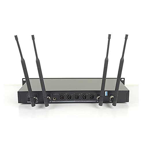 4 Channel UHF Wireless Lavalier Lapel Microphone Kit - Professional Hands-Free Mic for Church, Public Speaking, Podcasting & Video Recording
