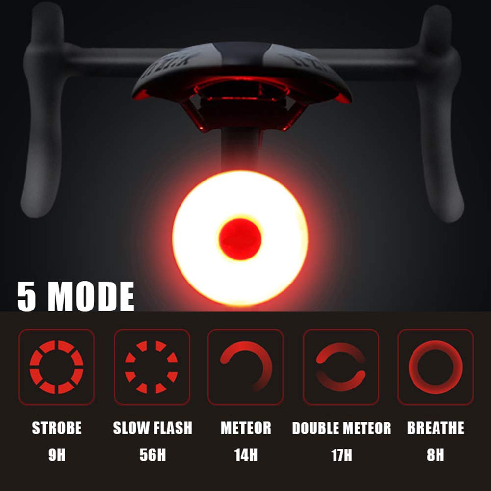 WASAGA USB Rechargeable Bike Tail Light - High Intensity Red LED Bicycle Rear Light, Waterproof Cycling Safety Light with Strobe Mode for Night Riding, Commuting & Outdoor Sports
