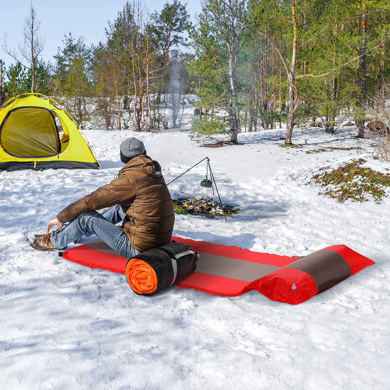 Ultra-Lightweight Camping Sleeping Pad - Soft & Comfortable Inflatable Mat for Backpacking, Hiking, Travel | Perfect for Outdoor Adventures, Beach Trips & Picnics