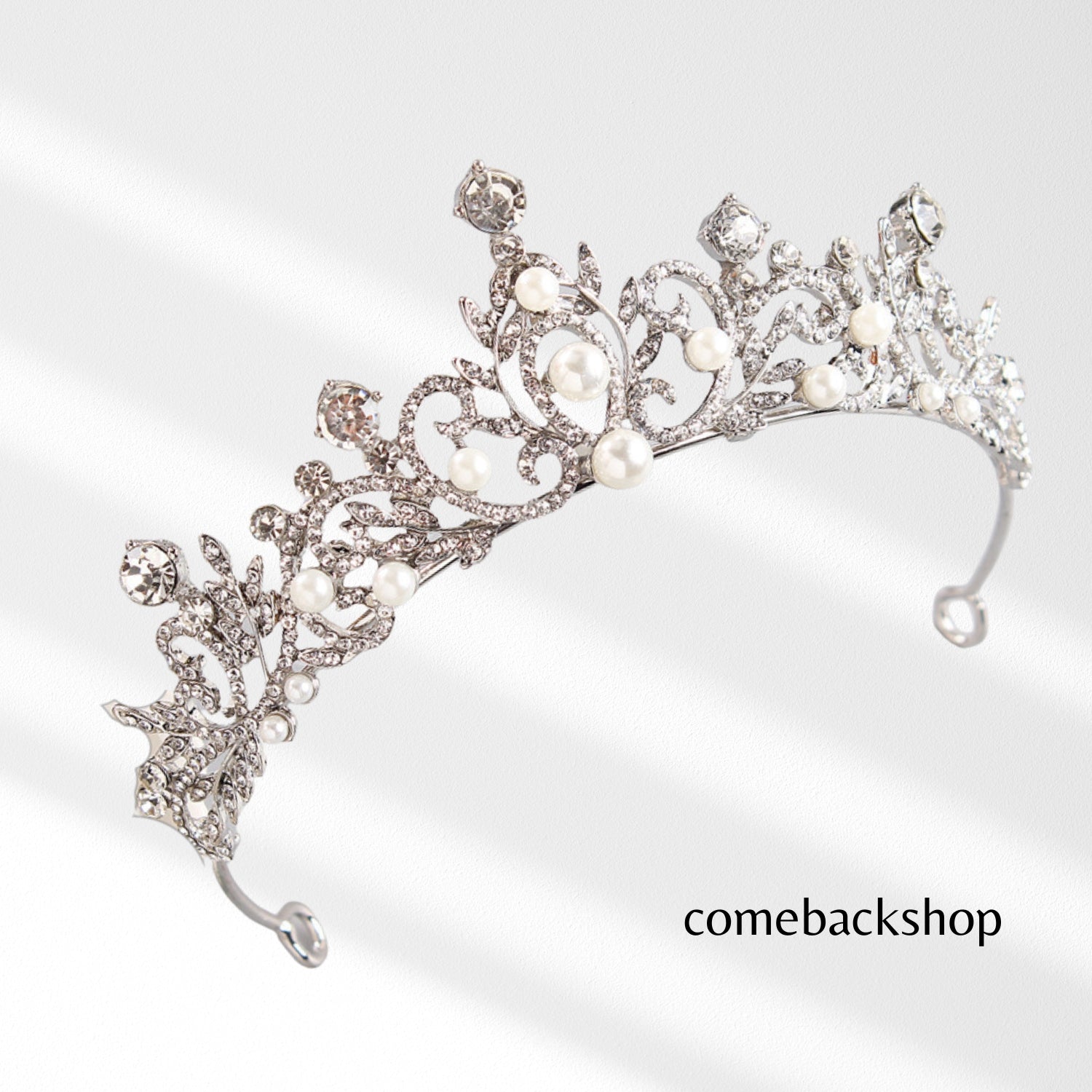 Crystal Wedding Tiara Headband for Women - Flower Bead Bridal Crown Hair Accessory - Perfect for Bridal Showers, Weddings & Special Occasions