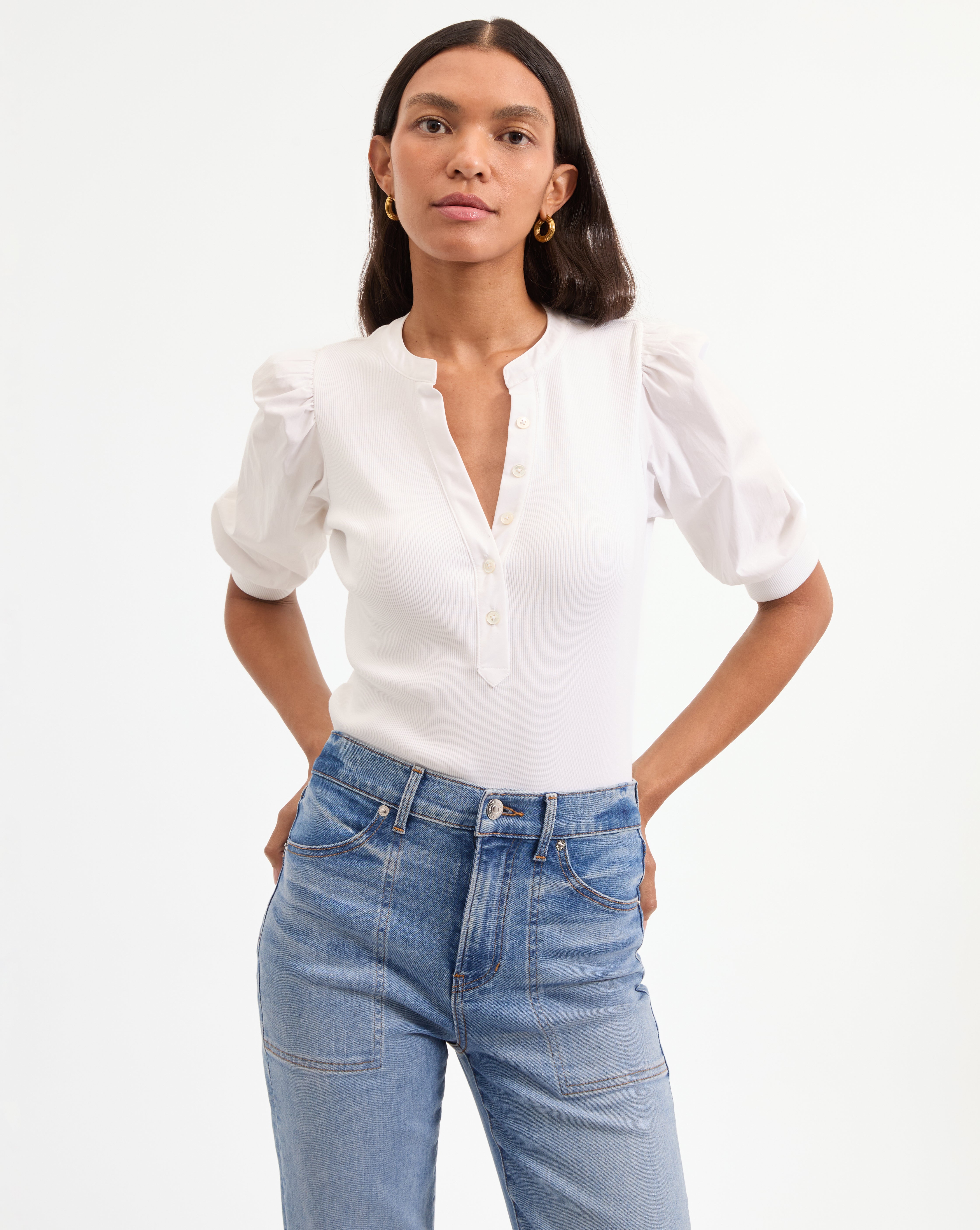 Coralee Women's Puff Sleeve T-Shirt - Casual Short Sleeve Blouse for Spring & Summer - Perfect for Office, Date Night and Weekend Outings