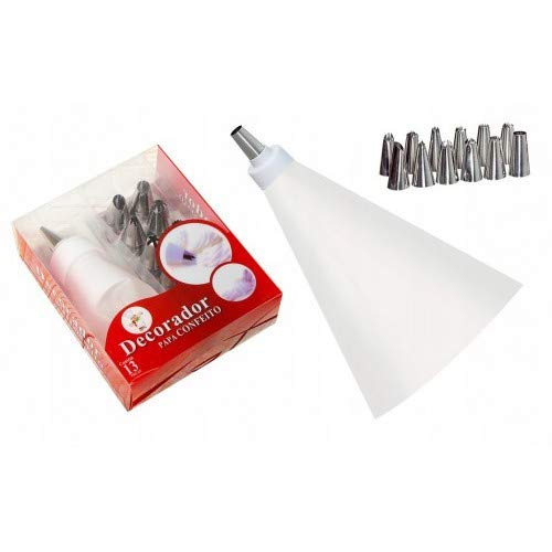 12-Piece Cake Decorating Set with Stainless Steel Nozzles - Reusable Icing Piping Bags & Frosting Tips for Baking, Cupcake Decorating, Wedding Cakes & Birthday Party Desserts