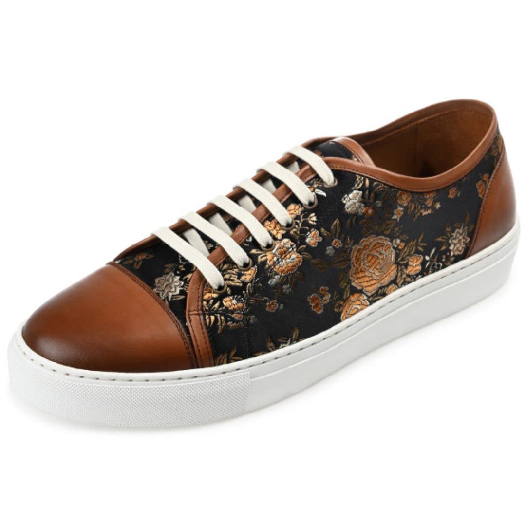 Handcrafted Leather & Jacquard TAFT Jack Sneakers for Men – Stylish & Comfortable Casual Shoes for Everyday Wear, Work & Travel