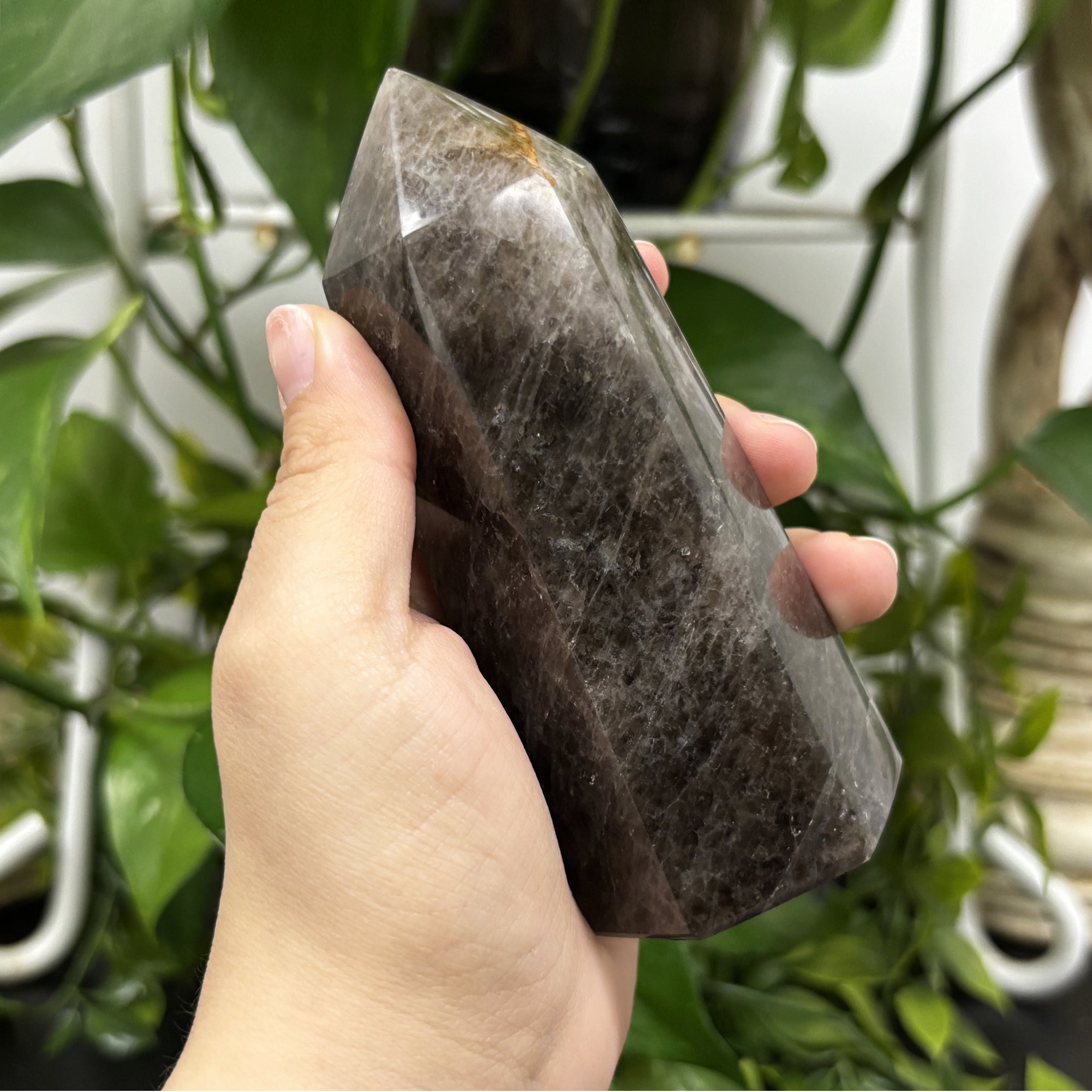 Natural Black Moonstone Crystal Obelisk Tower Point - Healing Stone for Intuition, Grounding & Emotional Balance | Protective Energy Stone | Meditation, Home Decor & Spiritual Gift