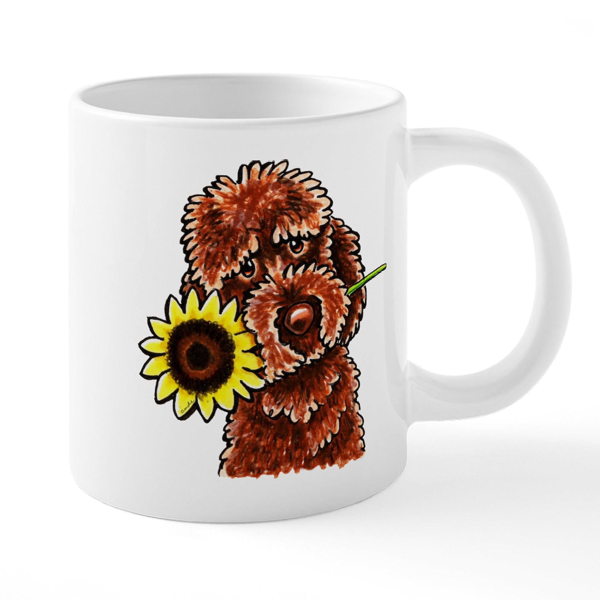 Sunny Chocolate Labradoodle 20 oz Ceramic Coffee Mug - Large Mega Cup for Hot Drinks, Perfect for Dog Lovers, Office Use & Gift Giving
