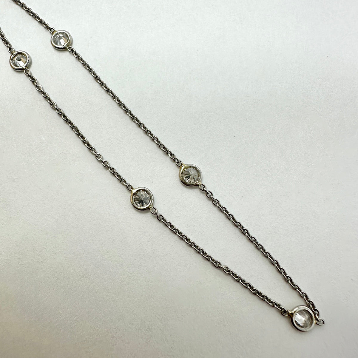 Platinum Diamond by the Yard Necklace - Elegant Layered Chain with Sparkling Stones | Perfect for Weddings, Anniversaries & Special Occasions