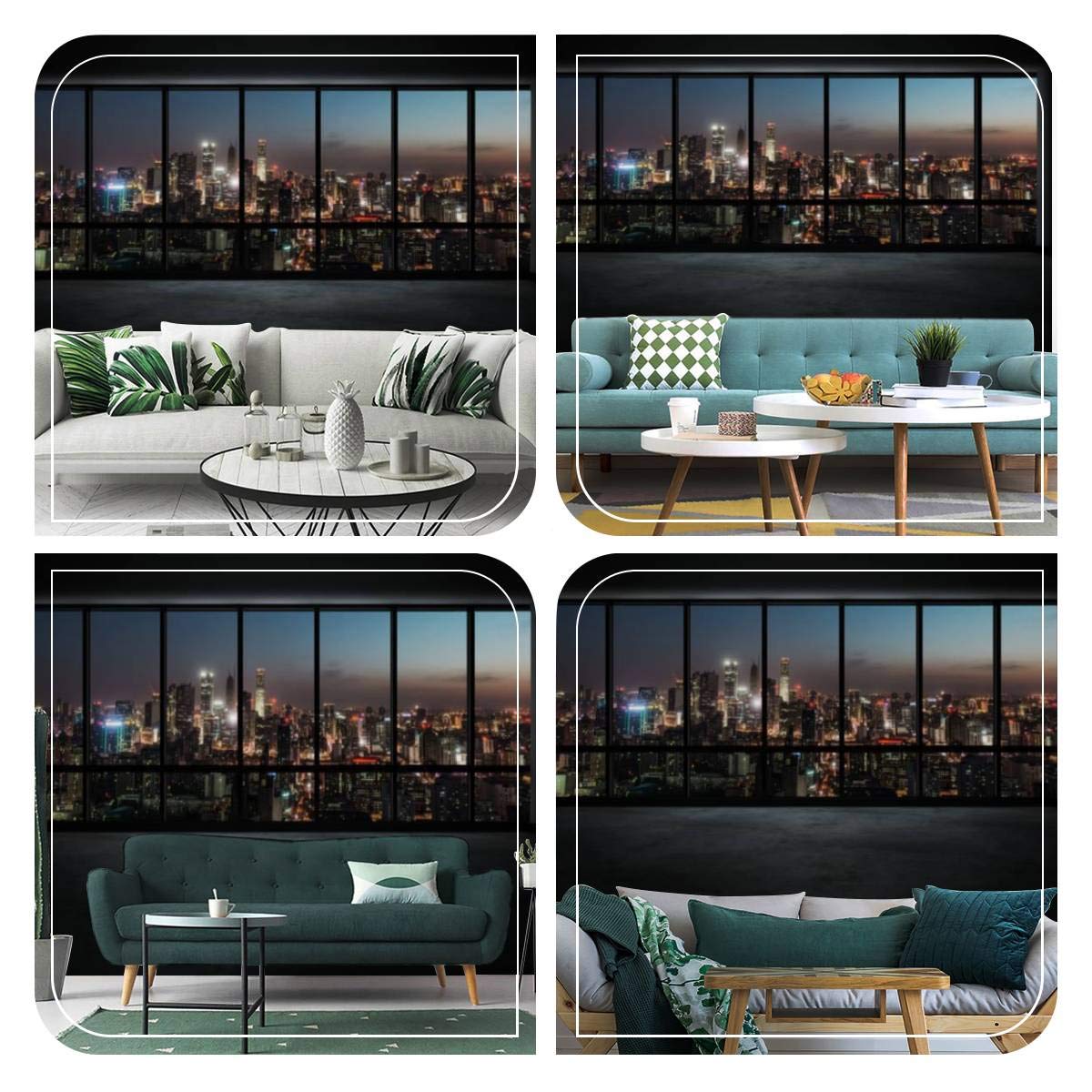 3D Wallpaper Cityscape Night View - Self-Adhesive Peel and Stick Wall Mural for Bedroom, Living Room, Dorm Decor - Easy to Apply on Walls, Ceiling & Wardrobe - Perfect for Modern Home & Office Interior Design